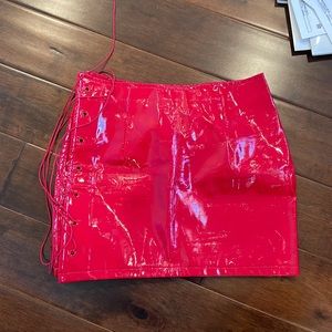 DANIELLE GUZIO RED TIE UP SKIRT
